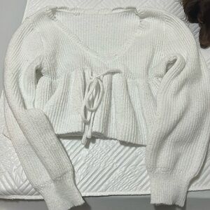 White knit sweater size medium